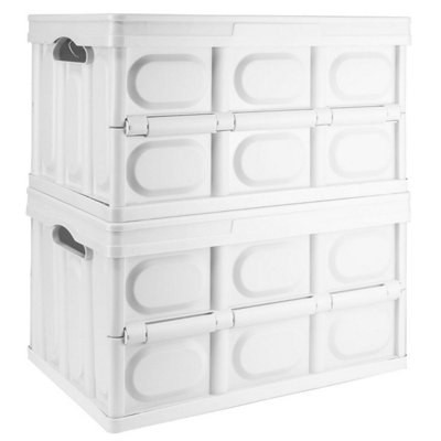 Tekbox 30L White Folding Storage BoxSet Of 2 Boxes from B&Q