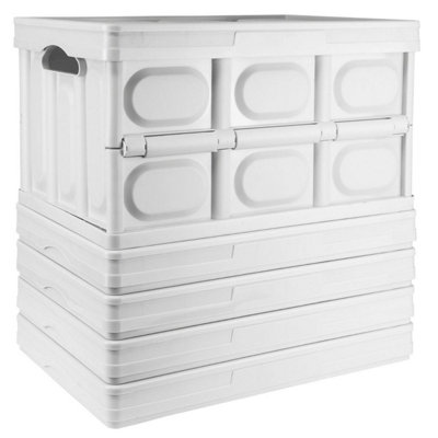 Tekbox 30L White Folding Storage BoxSet Of 5 Boxes from B&Q