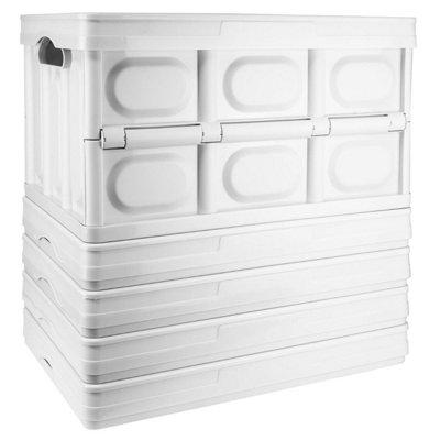 Tekbox 56L White Folding Storage BoxSet Of 5 Boxes from B&Q