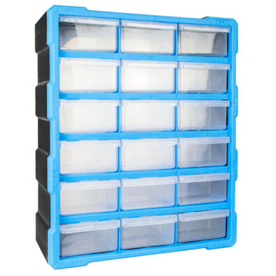 Tekbox Diy Storage Organiser Unit With 18 Large Drawers from B&Q