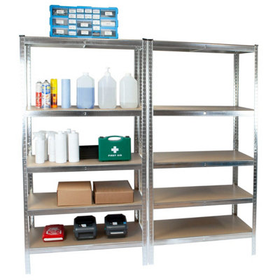 B&Q -  Boltless Garage Silver Shelving RackSet Of 2