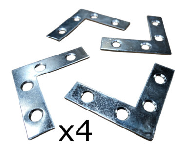 4Pack 50 X 50 X 13 Corner PlateZink from B&Q