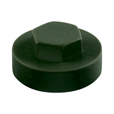 Timco - Hex Head Screw Covers - Juniper (Size 16Mm - 1000 Pieces) Green