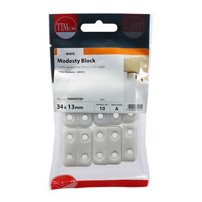 Timco Knock Down Blocks Assembly Boards Fittings Fixings White 35x25x12 - 4 Pcs - Image 6