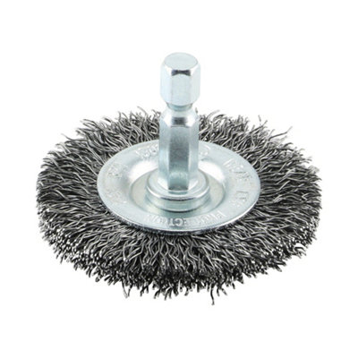 B&Q -  Drill Wheel Brush Crimped Steel Wire50mm