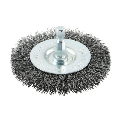 B&Q -  Drill Wheel Brush Crimped Steel Wire75mm