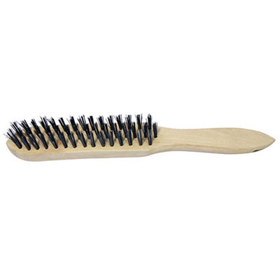 Timco Wooden Handle Wire Brush Steel4 Rows from B&Q