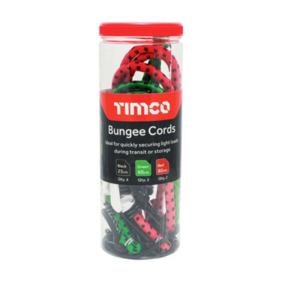 Timco Bungee Cords With Laminated Hook Mixed Pack8Pcs from B&Q