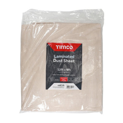 Timco Laminated Cotton Twill Dust Sheet - X 9Ft 12Ft