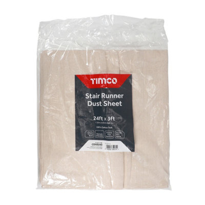 Timco Cotton Twill Stair Runner Dust Sheet 24Ft X 3Ft from B&Q