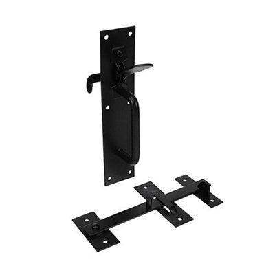 Timco Suffolk Latch Medium Duty Black205 X 45mm from B&Q