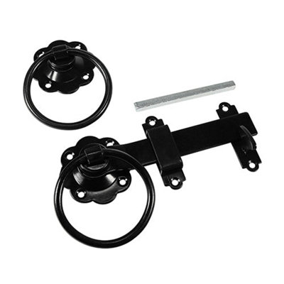 Timco Ring Gate Latch Plain - 6" Black