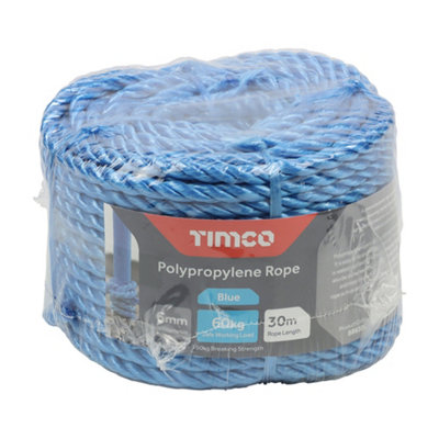 Timco Blue Polypropylene Rope Coil6mm X 30M from B&Q