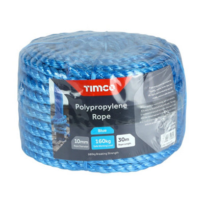 Timco Blue Polypropylene Rope Coil10mm X 30M from B&Q
