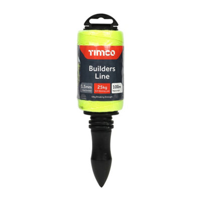 Timco Nylon Builders Line On Winder Yellow1.5mm X 100M from B&Q