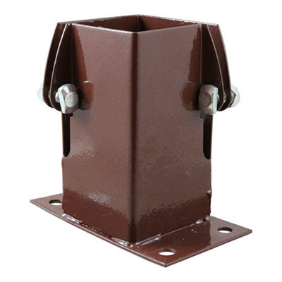 Timco Flush Fit Bolt Down Post Support Shoe Bolt Secure Oxide - 100Mm Red