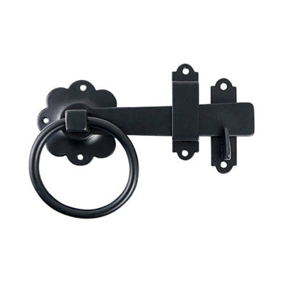 Timco Ring Gate Latch Plain Black6" from B&Q