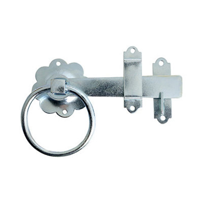 Timco Light Ring Gate Latch Plain Zinc - 6" Size 6