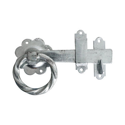 Timco Ring Gate Latch Twisted Hot Dipped Galvanised6" from B&Q