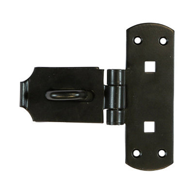 Timco Heavy Duty Vertical Pattern Hasp & Staple Bolt On Black6" from B&Q