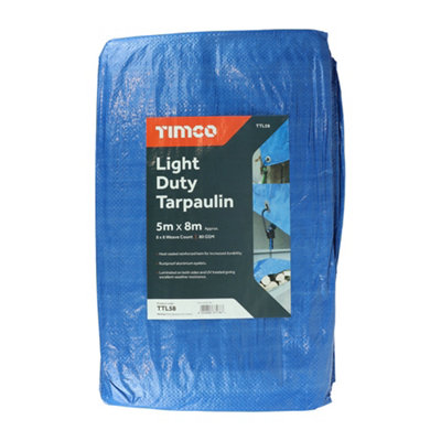 Timco Light Duty Tarpaulin Blue5 X 8M from B&Q