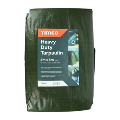Timco Heavy Duty Tarpaulin Green5 X 8M from B&Q