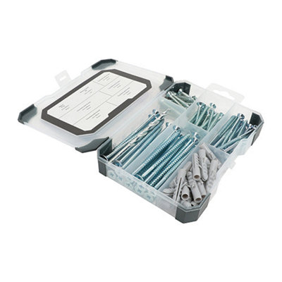 Timco Screws, Plug & Drill Bit Mixed Tray - 91Pcs Silver