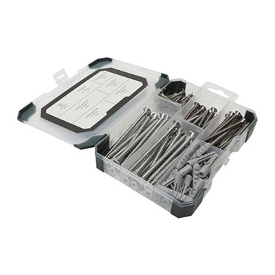 Timco Screws, Plug & Drill Bit A2 Stainless Steel Mixed Tray - 91Pcs
