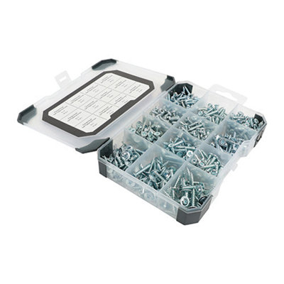Timco Self-Tapping Screws Mixed Tray - 475Pcs Silver