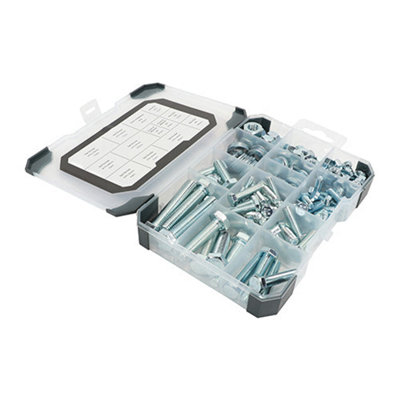 Timco - Mixed Tray - Set Screws Nuts Washers - Zinc (Size 199Pcs - 199 Pieces)