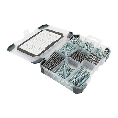 Timco - Mixed Tray - Pins & Nails - Bright (Size 495Pcs - 495 Pieces)