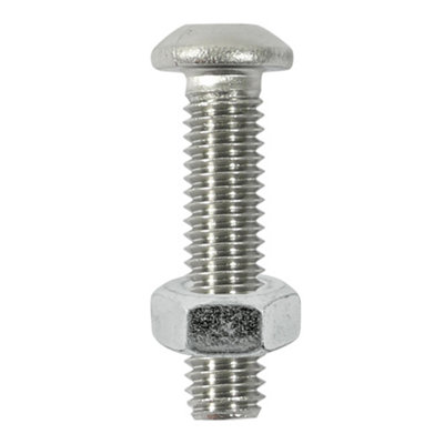 Timco - Socket Screws & Hex Nuts - Button - Stainless Steel (Size M8 X 25 - 4 Pieces)