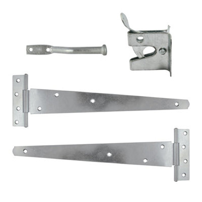 Timco Pedestrian Gate Kit Medium Tee Hinges & Automatic Latch Hot Dipped Galvanised14" from B&Q