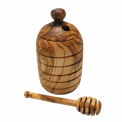 Eddingtons Honey Jar: Honey Pot And DipperOlivewood from B&Q