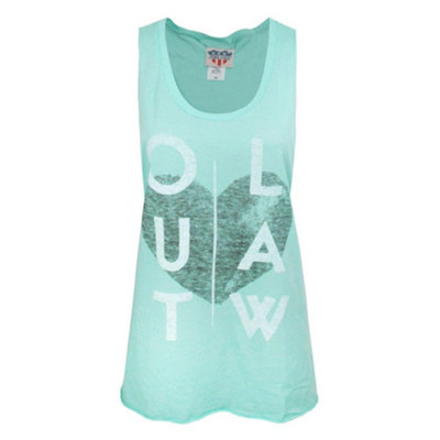 Vanilla Underground Junk Food Clothing Womens Green Distressed Outlaw Print Vest (Large) from B&Q