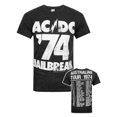 Vanilla Underground Amplified Clothing Mens Black Ac/dc Jailbreak 74 Short Sleeved T-Shirt (Small) from B&Q