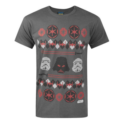 B&Q -  Star Wars Mens Grey Darth Vader Short Sleeved T-Shirt (Medium)