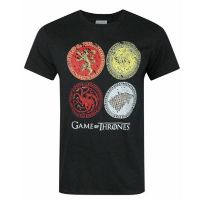 Vanilla Underground Game Of Thrones Mens Black House Crests Short Sleeved T-Shirt (Small) from B&Q