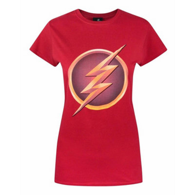 B&Q -  Dc Comics Womens Red Logo Short Sleeved T-Shirt (X-Large)
