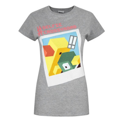 B&Q -  Crossy Road Womens Grey Selfie Short Sleeved T-Shirt (Large)