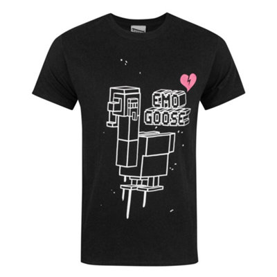 B&Q -  Crossy Road Mens Black Emo Goose Short Sleeved T-Shirt (Large)