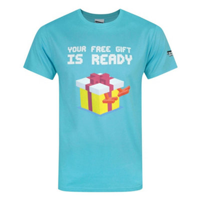 B&Q -  Crossy Road Mens Blue Free Gift Placement Print Short Sleeved T-Shirt (Small)