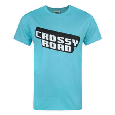 B&Q -  Crossy Road Mens Blue Logo Short Sleeved T-Shirt (Medium)