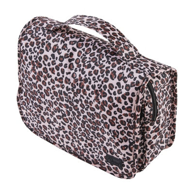Periea Amelia Hanging Travel Wash Bag For Toiletries & Cosmetics Toiletry OrganiserGold Leopard