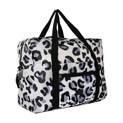 Periea Folding Travel BagSilver Leopard Easyjet Cabin BagLightweight Foldable Underseat Holdall For Travel