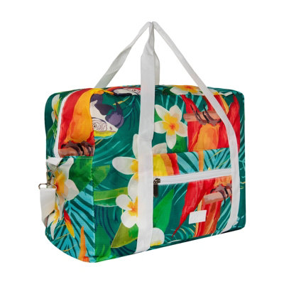 Periea Folding Travel BagTropical Parrot Easyjet Cabin BagLightweight Foldable Underseat Holdall For Travel
