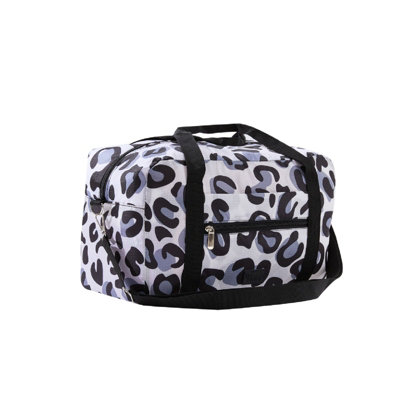 Periea Folding Travel BagSilver Leopard Ryanair Cabin BagLightweight Foldable Underseat Holdall For Travel