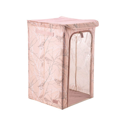 Periea Harper Collapsible Laundry Basket With LidHandles & Front Zip OpeningLarge Foldable Laundry Hamper Blush Birds from B&Q