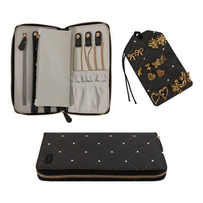 B&Q -  Ruby Compact Travel Jewellery Case With Anti-Tarnish LiningBlack Diamond