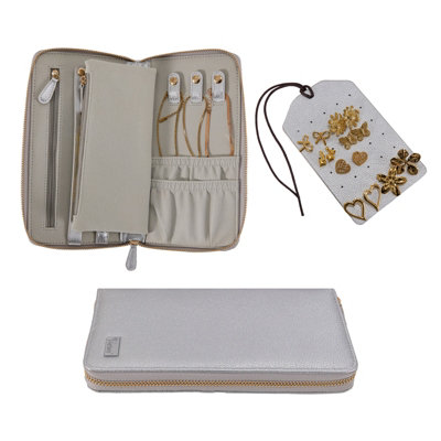 B&Q -  Ruby Compact Travel Jewellery Case With Anti-Tarnish LiningSilver
